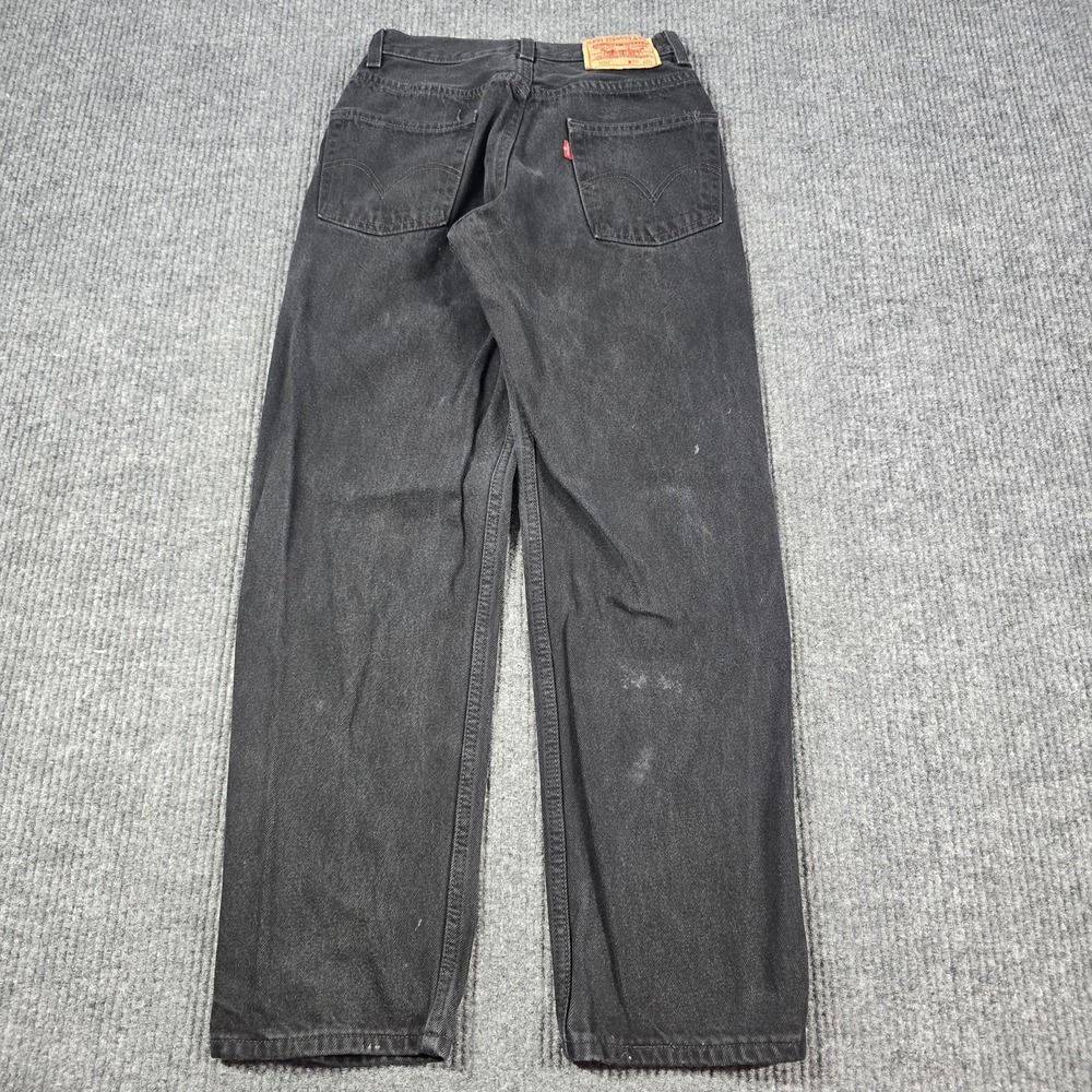 Levis 550 Jeans Mens 30x30 Black Relaxed Fit Tapered Leg Denim 100% Cotton 26x28 - Picture 2 of 14